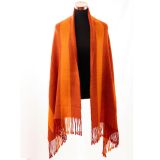 Alpaca Woven Shawl by Loom of 4 Pedals Dyed, Orange