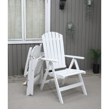 MADISON 7-pos. folding armchair, white