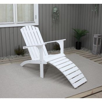 MADISON deck chair w. foot stool, white