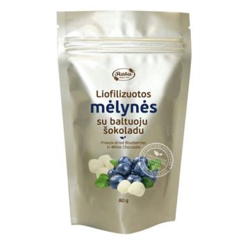 Freeze-dried blueberries in white chocolate