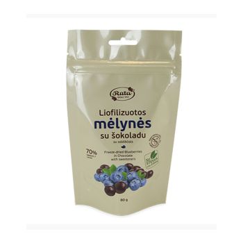 Freeze-dried Bilberries in Chocolate 70% with Stevia 