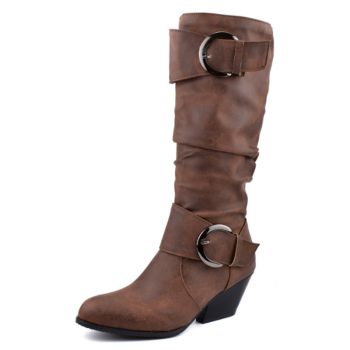 British Style Retro Knight Boots with Buckle