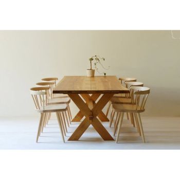 X-Base White Oak Dining Table