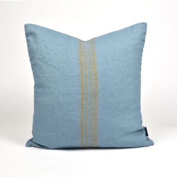 Linen cushion cover in blue, 44x44 cm.