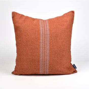 Linen cushion cover in orange, 44x44 cm.