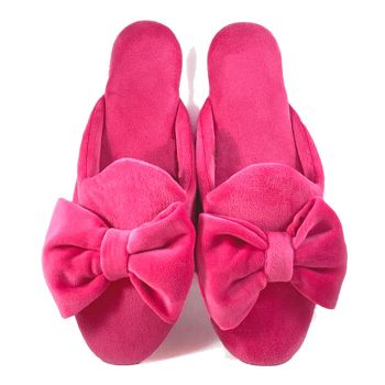Elegance Pink Bow Slippers