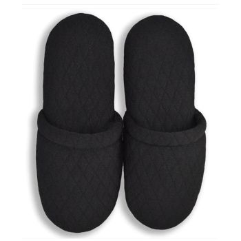 Super Bouncy Matelassé Black Slippers