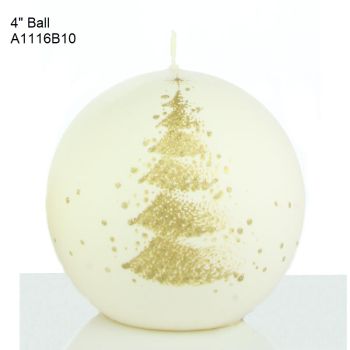 Handmade Christmas Candle 4 (Ball) w/ 4 Designs 