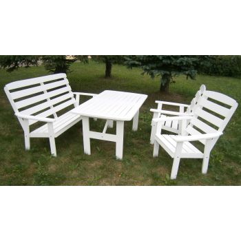 VENTA dining set w. table 140x80 cm, white