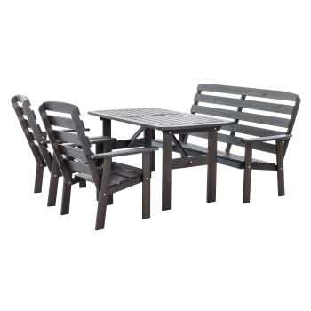 VENTA dining set w. table 140x80 cm, taupegrey