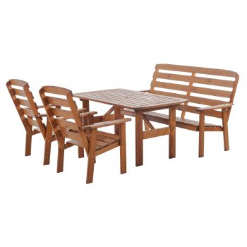 VENTA dining set w. table 140x80 cm, honey