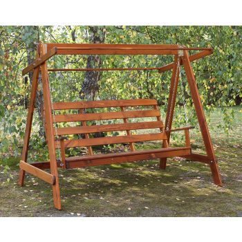 VENTA garden swing 150 cm, honey w. beige roof