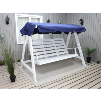 VENTA garden swing 165 cm, white w. blue roof