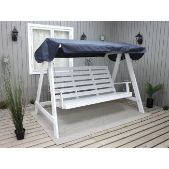 VENTA garden swing 165 cm, white w. grey roof