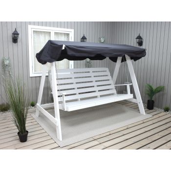 VENTA garden swing 165 cm, white w. black roof