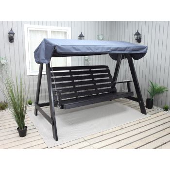VENTA garden swing 165 cm, dark coffee w. grey roof