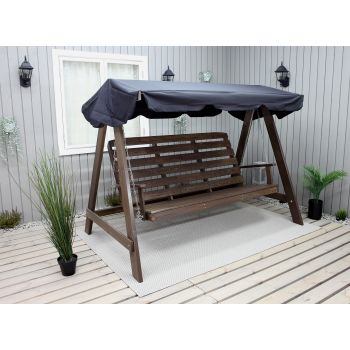 VENTA garden swing 165 cm, brown w. black roof
