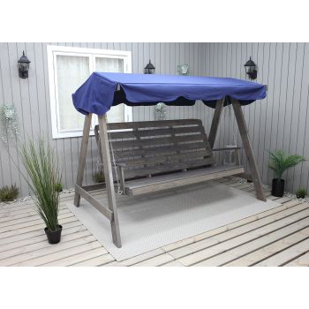 VENTA garden swing 165 cm, ashgrey w. blue roof