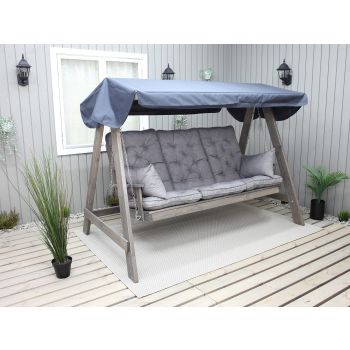 VENTA garden swing 165 cm, ashgrey w. grey roof incl. cushions grey (2003)