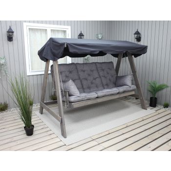VENTA garden swing 165 cm, ashgrey w. black roof incl. cushions grey (2003)