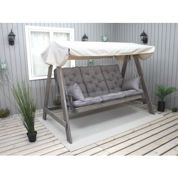 VENTA garden swing 165 cm, ashgrey w. beige roof incl. cushions grey (2003)