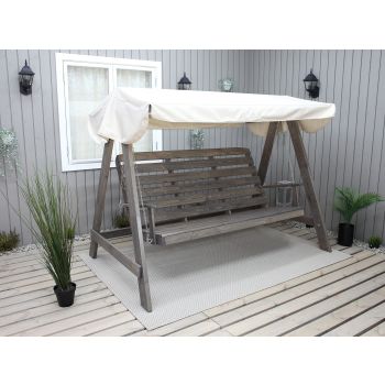 VENTA garden swing 165 cm, ashgrey w. beige roof
