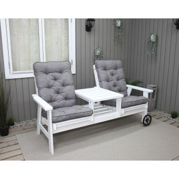VENTA duo seat w. wheels, white incl. cushions grey (2003)