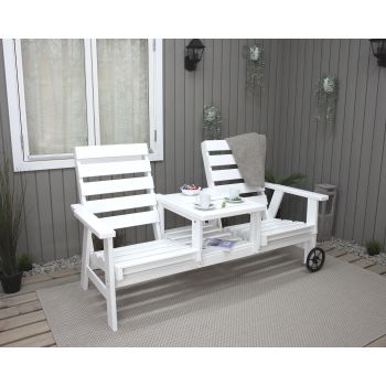 VENTA duo seat w. wheels, white