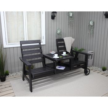 VENTA duo seat w. wheels, dark coffee