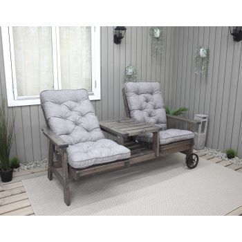 VENTA duo seat w. wheels, ashgrey incl. cushions grey (2003)