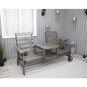 VENTA duo seat w. wheels, ashgrey