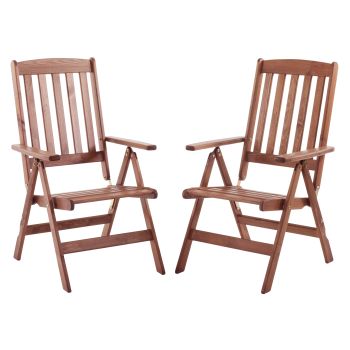 OSCAR 7-pos. folding armchair (2 pcs/set), cappuccino