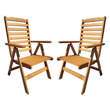 BALTIC 7-pos. folding armchair (2 pcs/set), honey