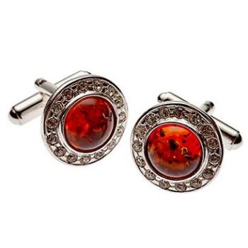 Amber Button Cuff-Links