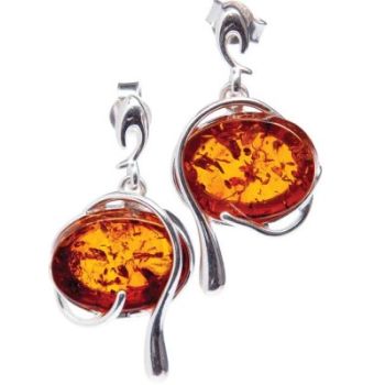 Modern Twist Amber Earrings