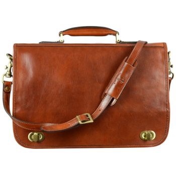 Orange Leather Briefcase - Illusions 