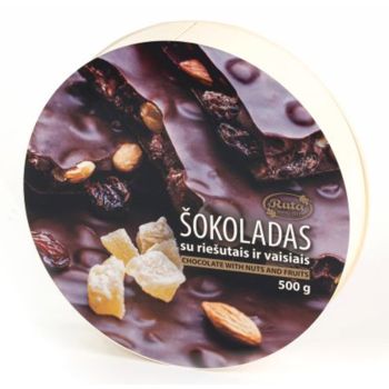 Chocolate with nuts and fruits 