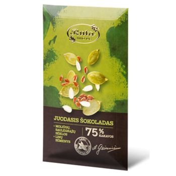 Chocolate 75 % with pumpkin,  sunflower and linseed 