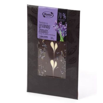 Chocolate 70% with lavender flowers