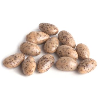 Almonds with white chocolate and coffee