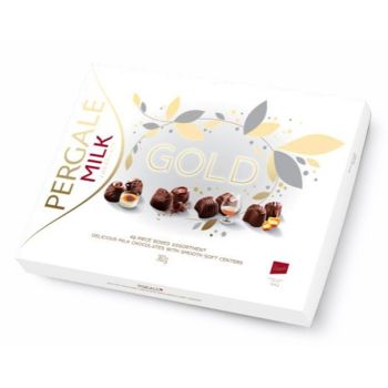 ASSORTED CHOCOLATES “PERGALĖ GOLD” WITH MILK CHOCOLATE 382g / 13.4oz