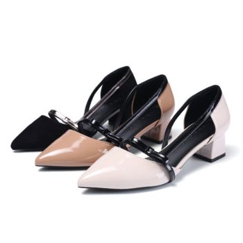 Butterfly Stylish Hollowing Women's Shoes With Rough Heels