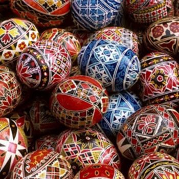 Ostrich egg shell painting