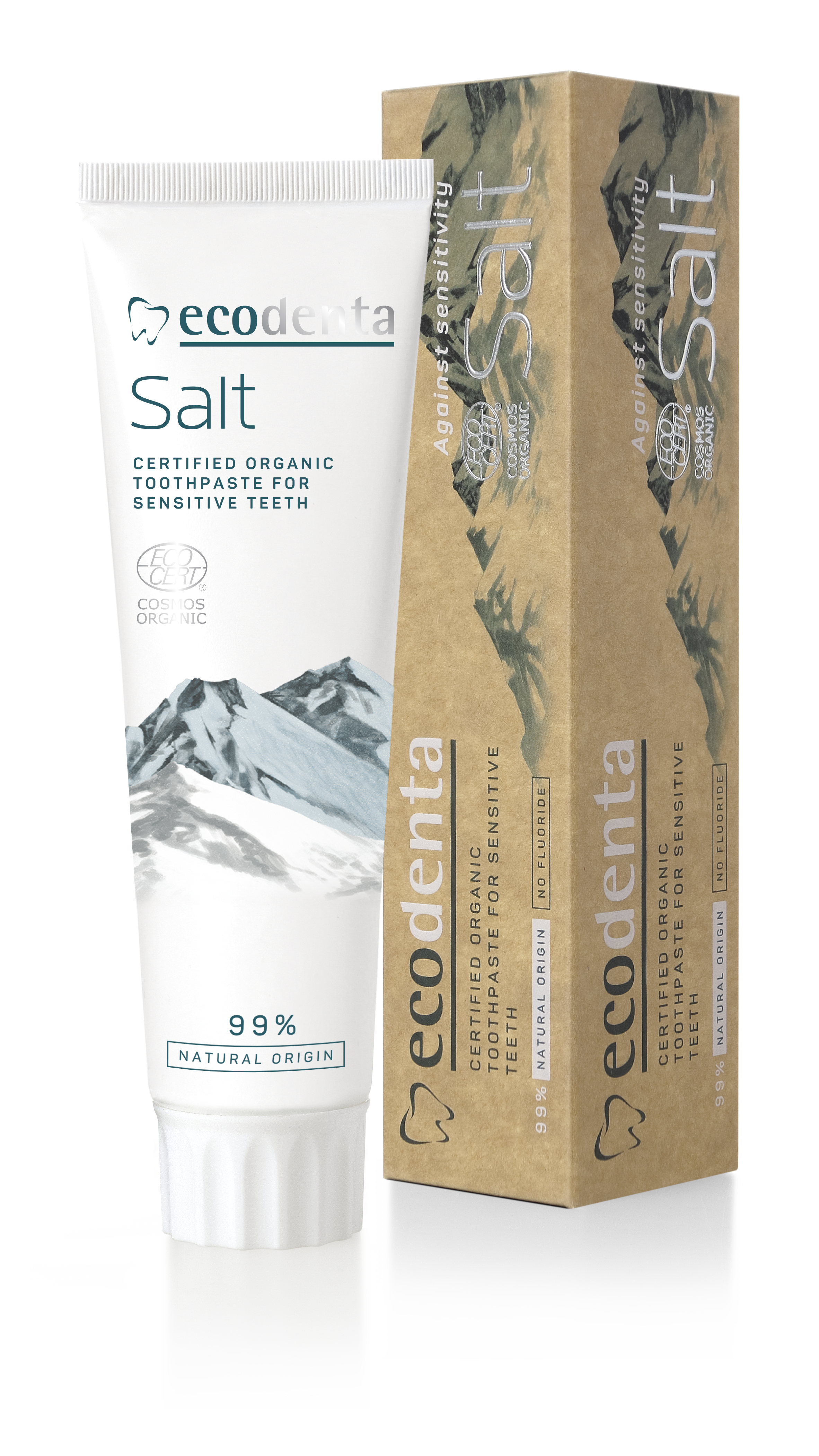 ECODENTA COSMOS ORGANIC Toothpaste for sensitive teeth and gums with natural salt and potassium citrate (100 ml)