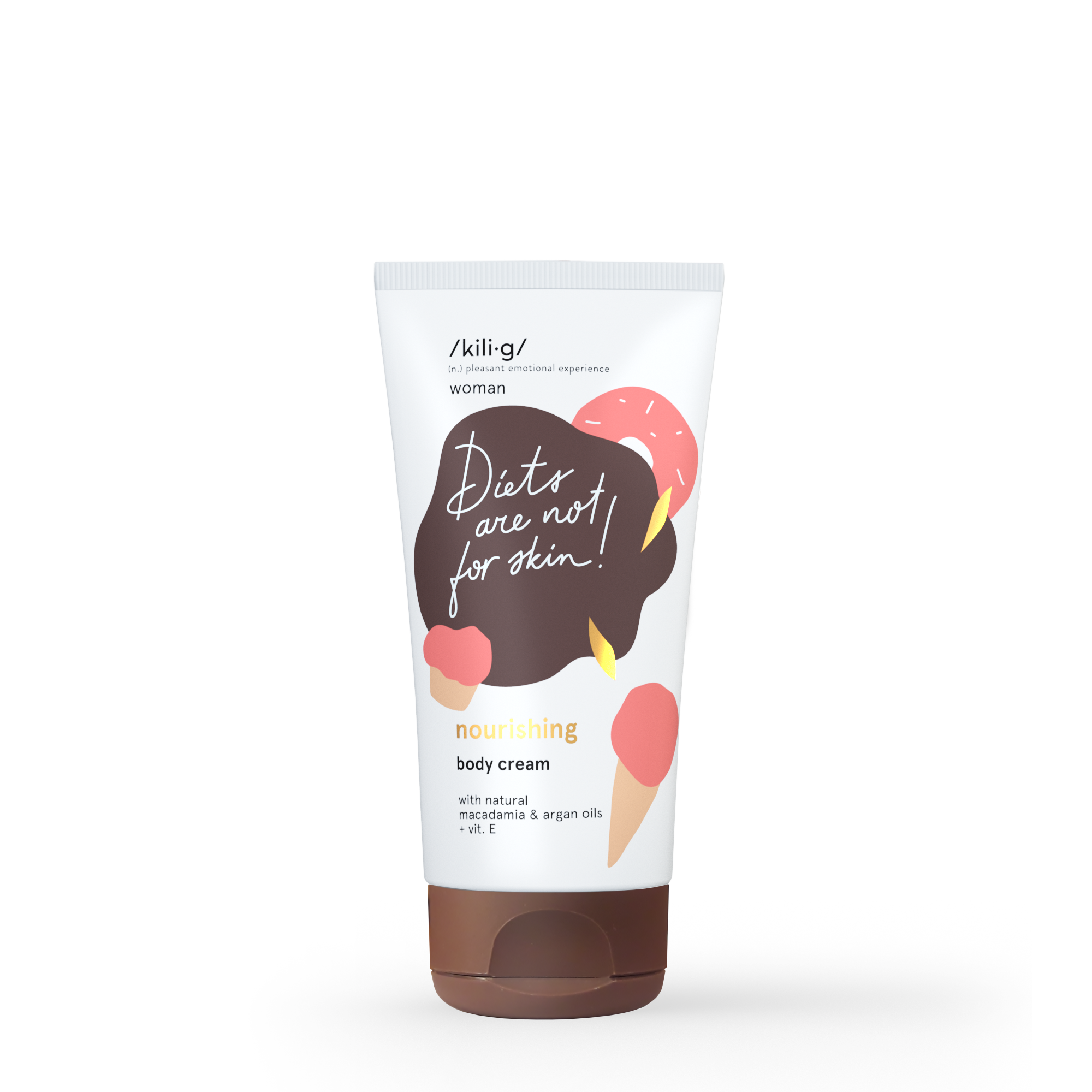 KILIG WOMAN body cream with macadamia, argan oils and vitamin complex (200 ml)