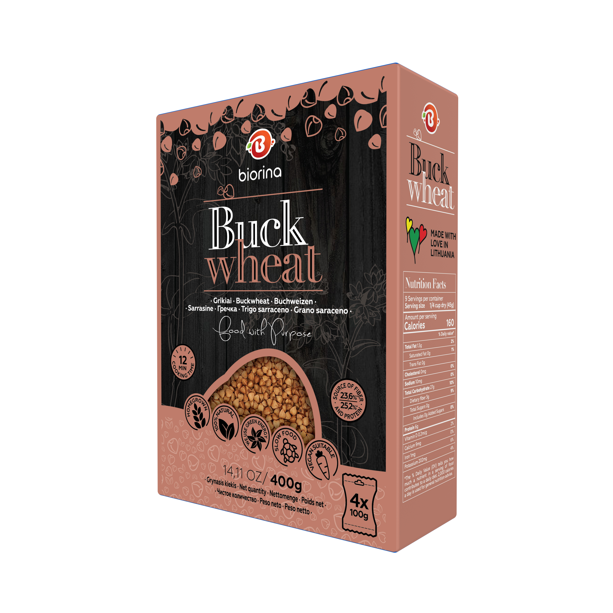 Buckwheat (cooking bags 4 x 100g), (roasted)