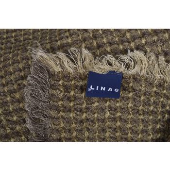 Linen throw in brown, 123x185 cm. 