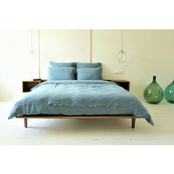 Blue linen duvet cover, 200x200 cm.