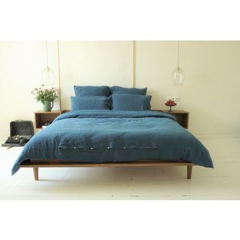 Dark blue linen duvet cover, 200x200 cm.