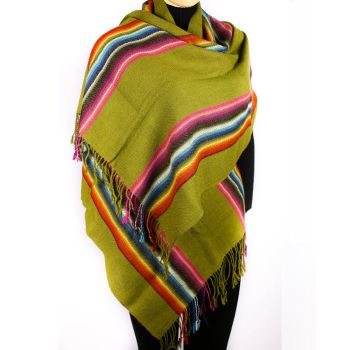 Alpaca, Green Shawl Dyed with the Medicinal Plant (Nakatola)